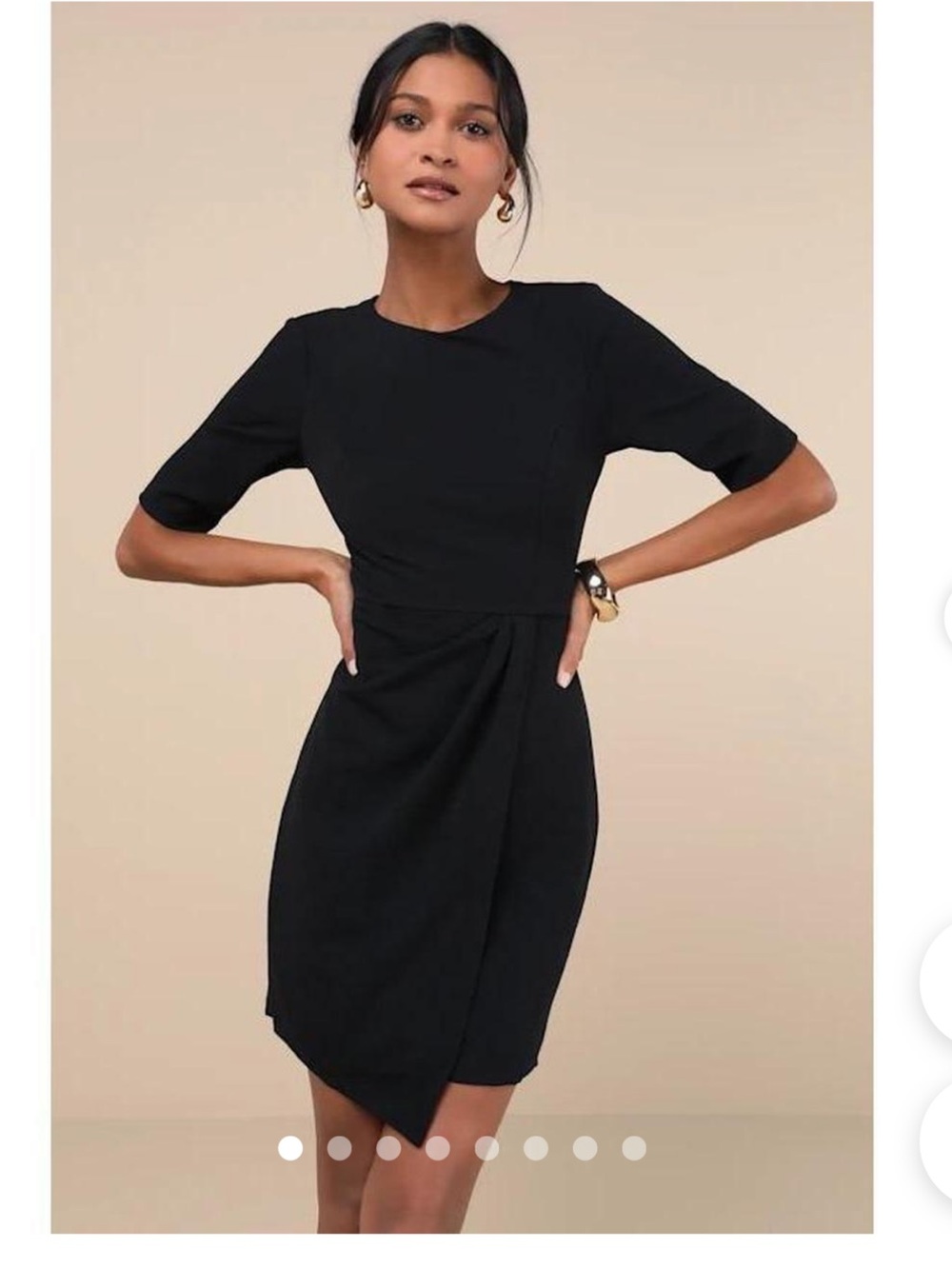 Lulu's Black Short-Sleeve Sheath Dress